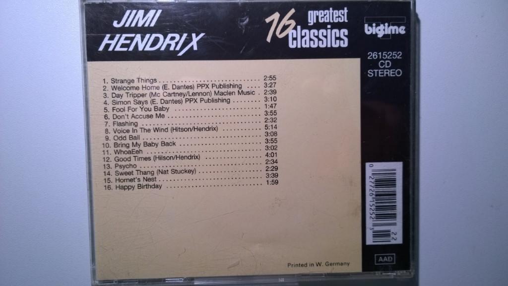 Jimi Hendrix - 16 Greatest Classics, Ophalen of Verzenden, Zo goed als nieuw, Poprock