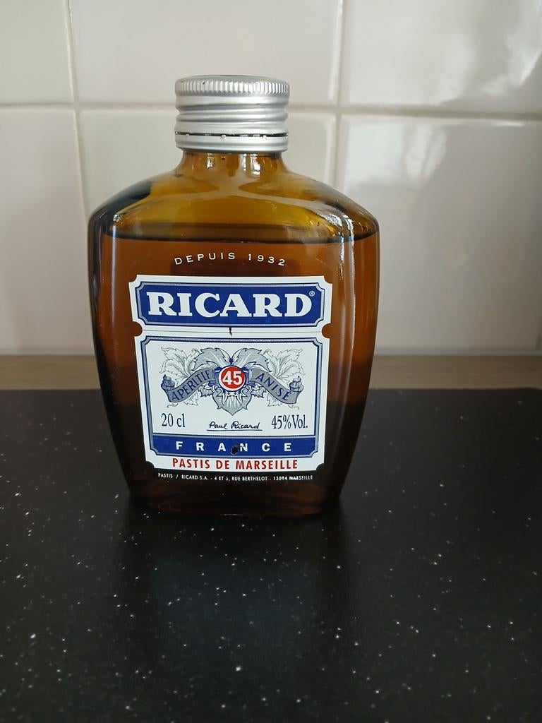 Ricard Pastis de Marseille 20cl - Vintage Fles, Ophalen of Verzenden, Nieuw, Frankrijk, Overige typen