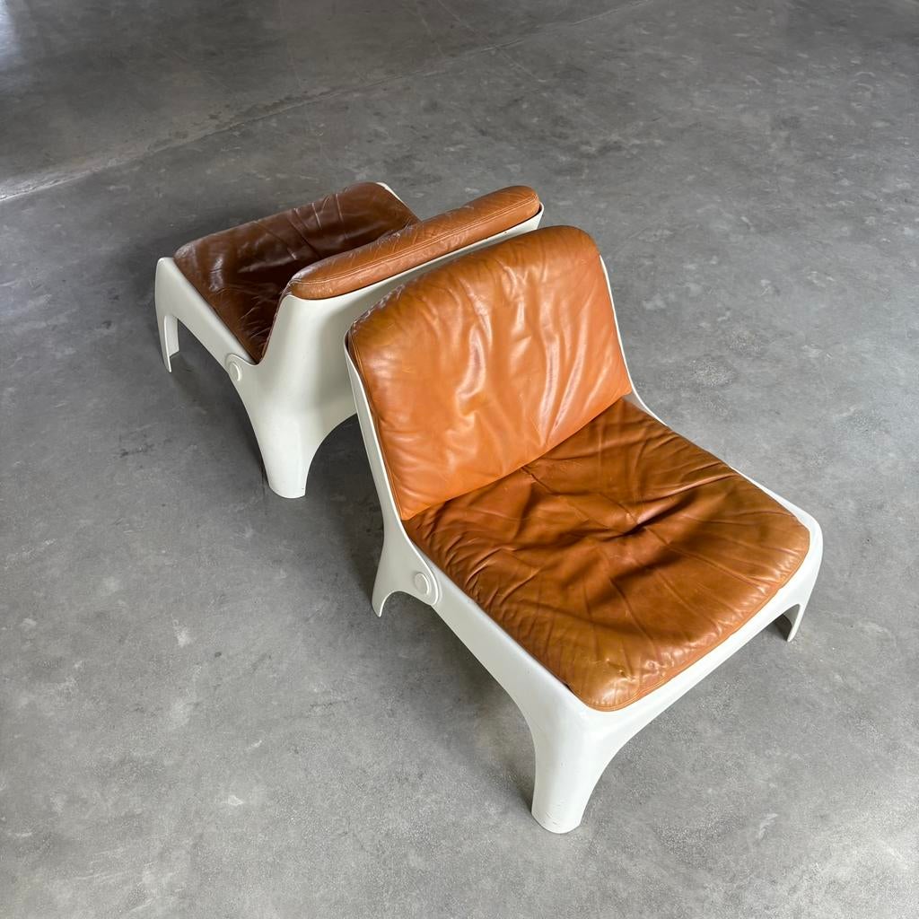 Vintage carl straub fauteuils space jaren 60, Huis en Inrichting, Fauteuils, Ophalen, ., 2de hands, 75 tot 100 cm