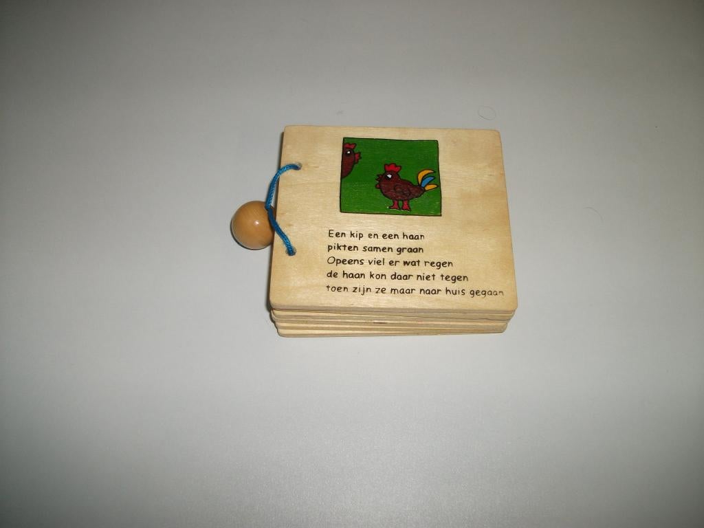 Hout boekje vrolijke versjes, Ophalen of Verzenden, Gebruikt