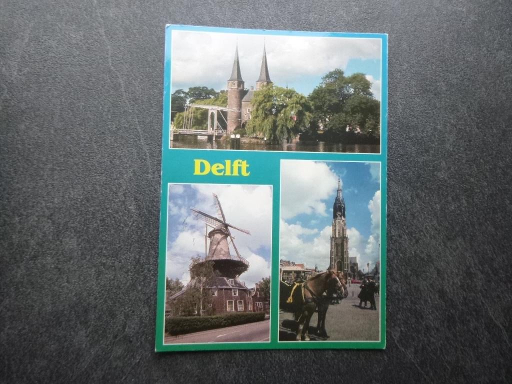 Delft, molen/paarden, Verzenden, 1980 tot heden, Gelopen, Zuid-Holland