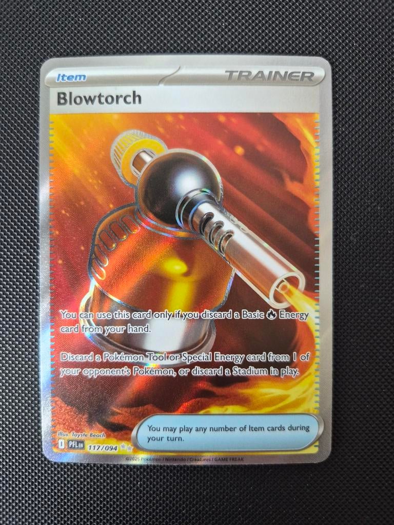 Pokémon Blowtorch Trainer Kaart 117/094, Ophalen of Verzenden, Zo goed als nieuw, Losse kaart, Foil