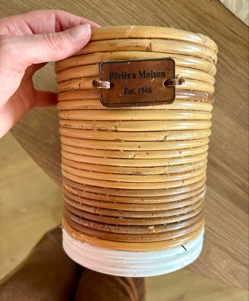 Riviera Maison Rattan pot, Huis en Inrichting, Ophalen of Verzenden, Zo goed als nieuw