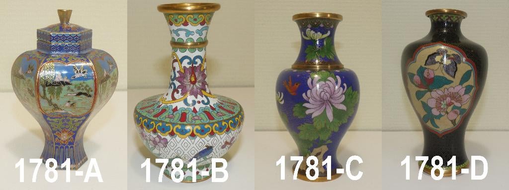 Cloisonné vaasjes 4x [1781], Antiek en Kunst, Ophalen