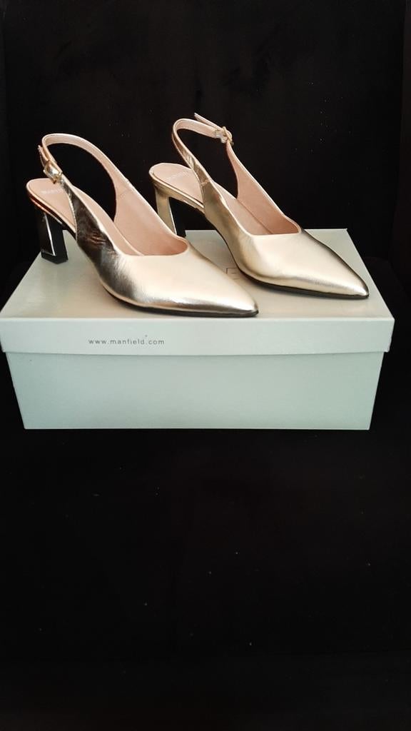 Leren Slingbacks pumps maat 37.5, Kleding | Dames, Pumps, Zwart, Nieuw, Ophalen of Verzenden