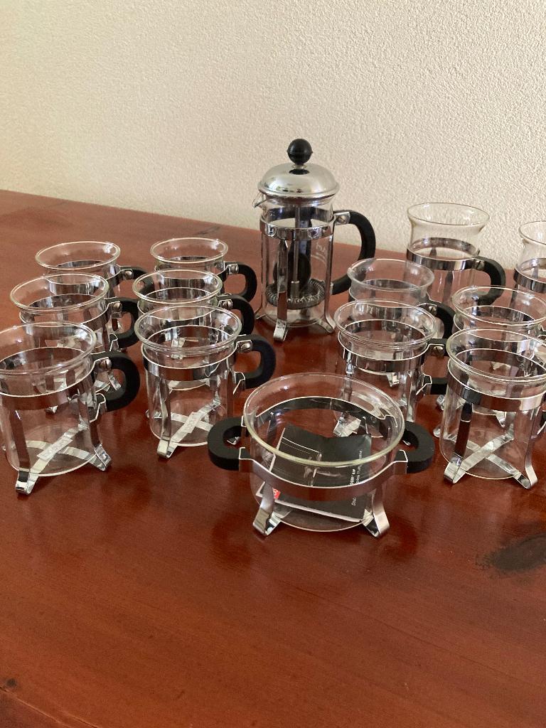 Bodum Chambord thee en koffieglazen, suikerpot en cafetière, Huis en Inrichting, Glas of Glazen, Ophalen of Verzenden, Overige stijlen