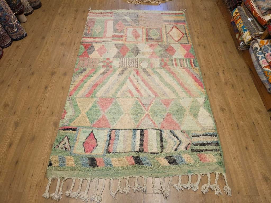 Handgeknoopt oosters tapijt berber Beni Mrirt 260x156, Info@SlatsAntiek.nl, Berber Marokkaans, Crème, 150 tot 200 cm