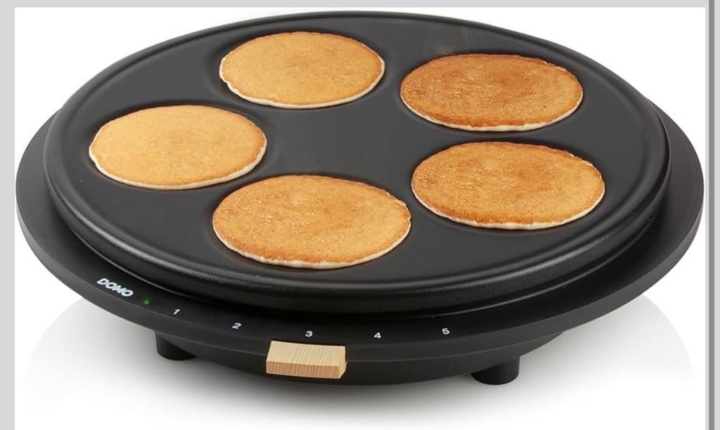 Domo Crêpe- en Pannenkoekenmaker met 2 platen, Ophalen of Verzenden, Uitneembare platen, Zo goed als nieuw
