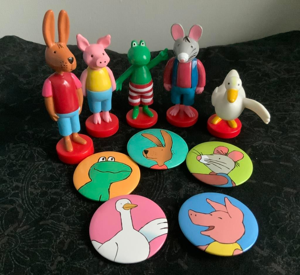 Kikker en vriendjes poppetjes of taartpoppetjes en buttons, Verzamelen, Ophalen of Verzenden, Zo goed als nieuw