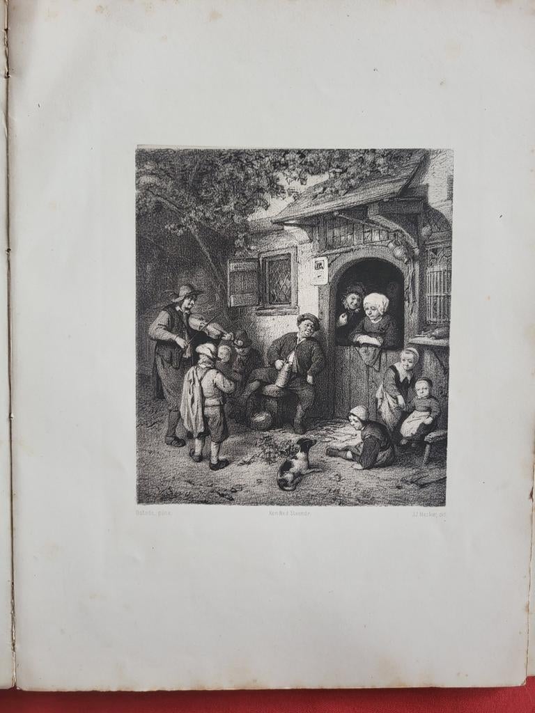 'De Reizende Speelman' van A. van Ostade door J.J. Mes, Antiek en Kunst, Kunst | Etsen en Gravures, Ophalen of Verzenden