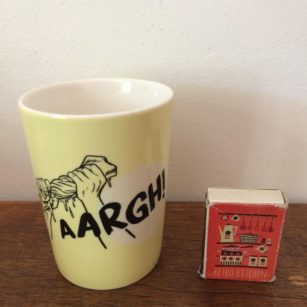 Aargh! Finish beker pastel pastelgeel geel wringen vintage, Ophalen of Verzenden, Zo goed als nieuw, Overige typen