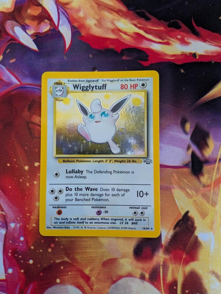 Wigglytuff Holo #16 Pokemon Jungle, Ophalen of Verzenden, Zo goed als nieuw, Losse kaart, Foil