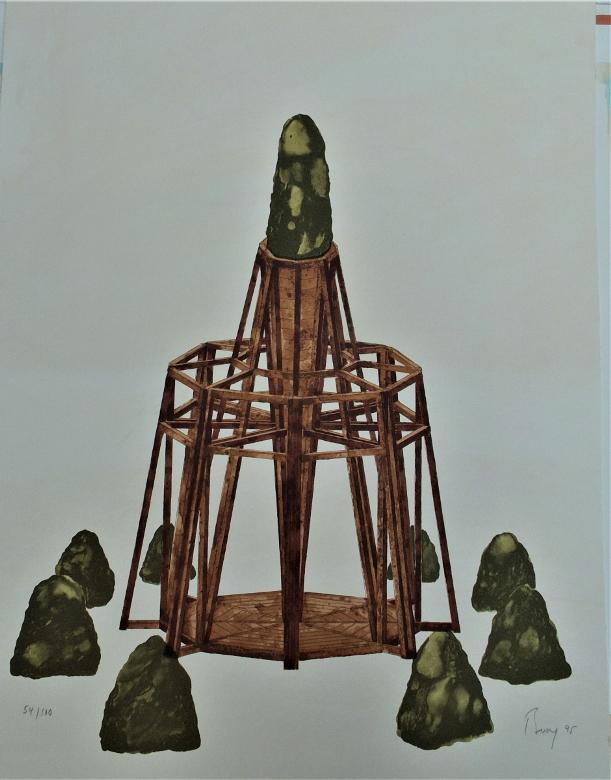 Pol Bury(1922) Zeefdruk "Compositie Installatie" Ges Gen Ged, Ophalen of Verzenden