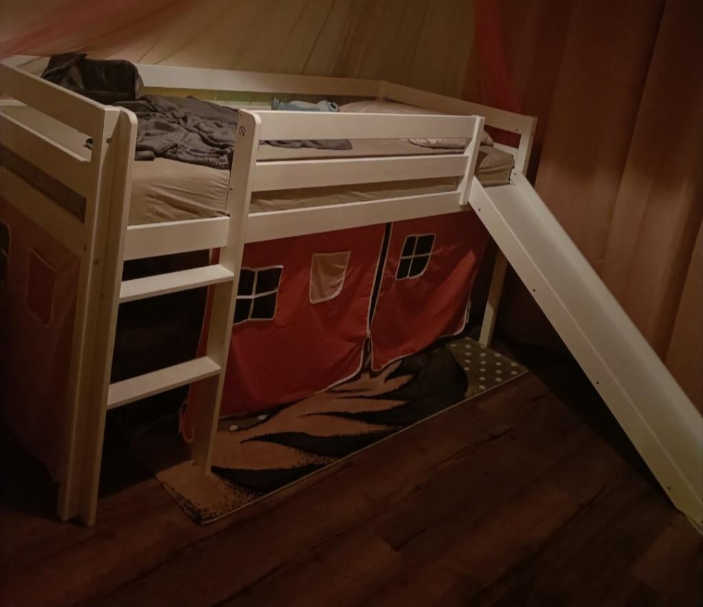 Bed, Ophalen, 90 cm, Eenpersoons, Wit