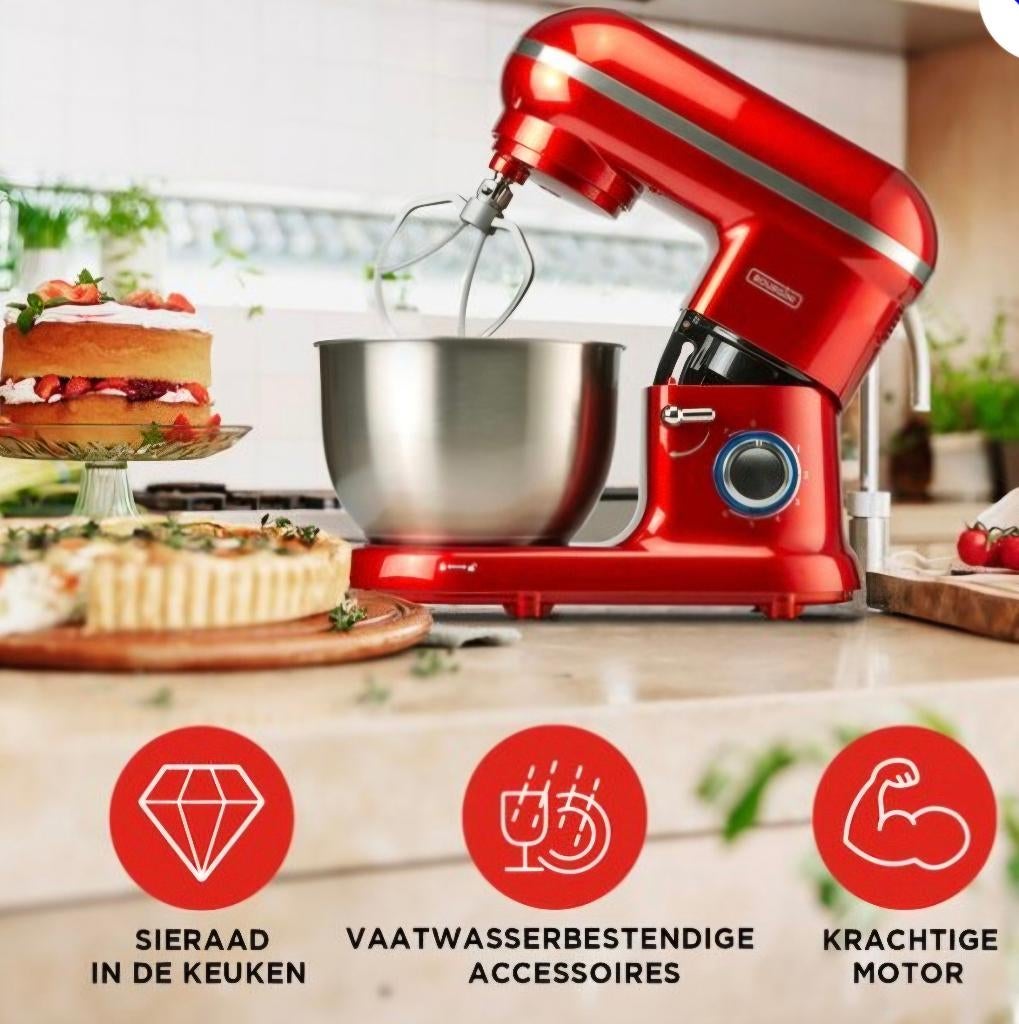 Bourgini Classic Kitchen Chef Keukenmachine - 4.5L Mengkom, 4 liter of meer, Ophalen, Gebruikt, 3 snelheden of meer