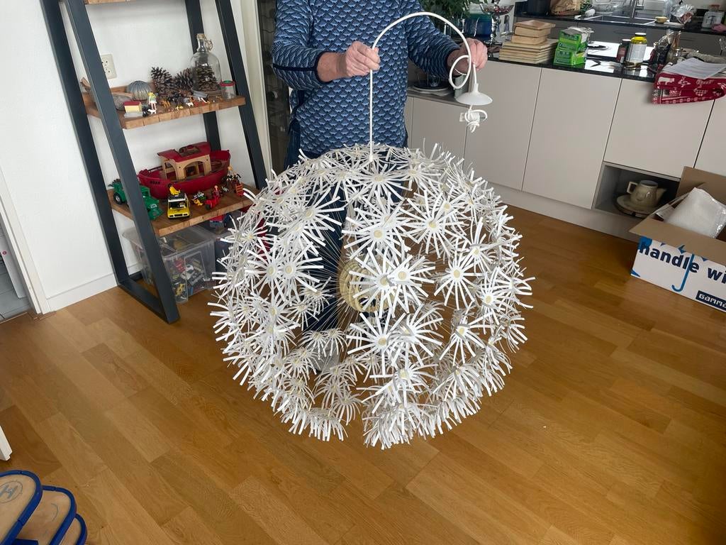 Ikea Maskros Hanglamp - Wit Bloemendesign, Ophalen, Gebruikt, Kunststof, Minder dan 50 cm