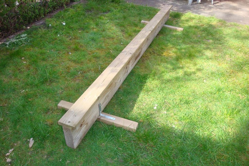 Evenwichtsbalk turnbalk turnen, binnen en buiten, 3 meter, Ophalen, Materiaal, Beige, Maat 36 t/m 42