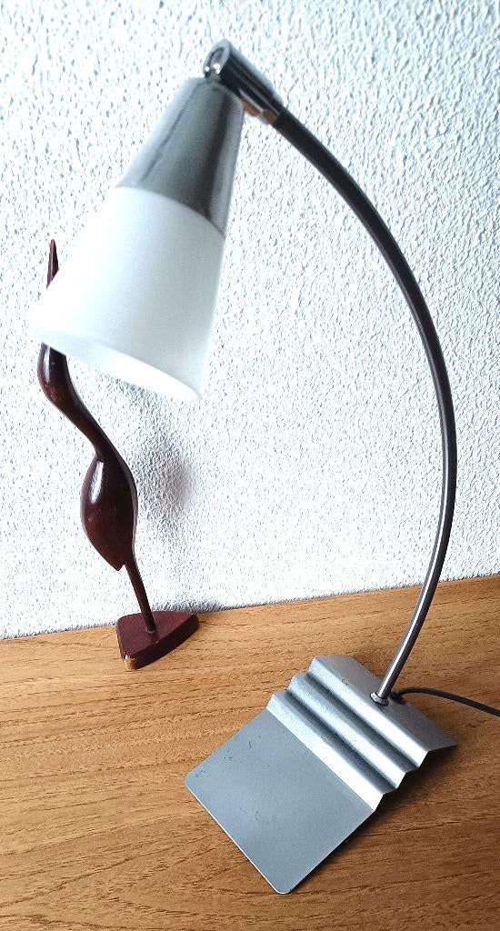 HEMA BUREAULAMP minimalistische vormgeving uit de jaren 70, Huis en Inrichting, Lampen | Tafellampen, Gebruikt, Glas, Ophalen of Verzenden