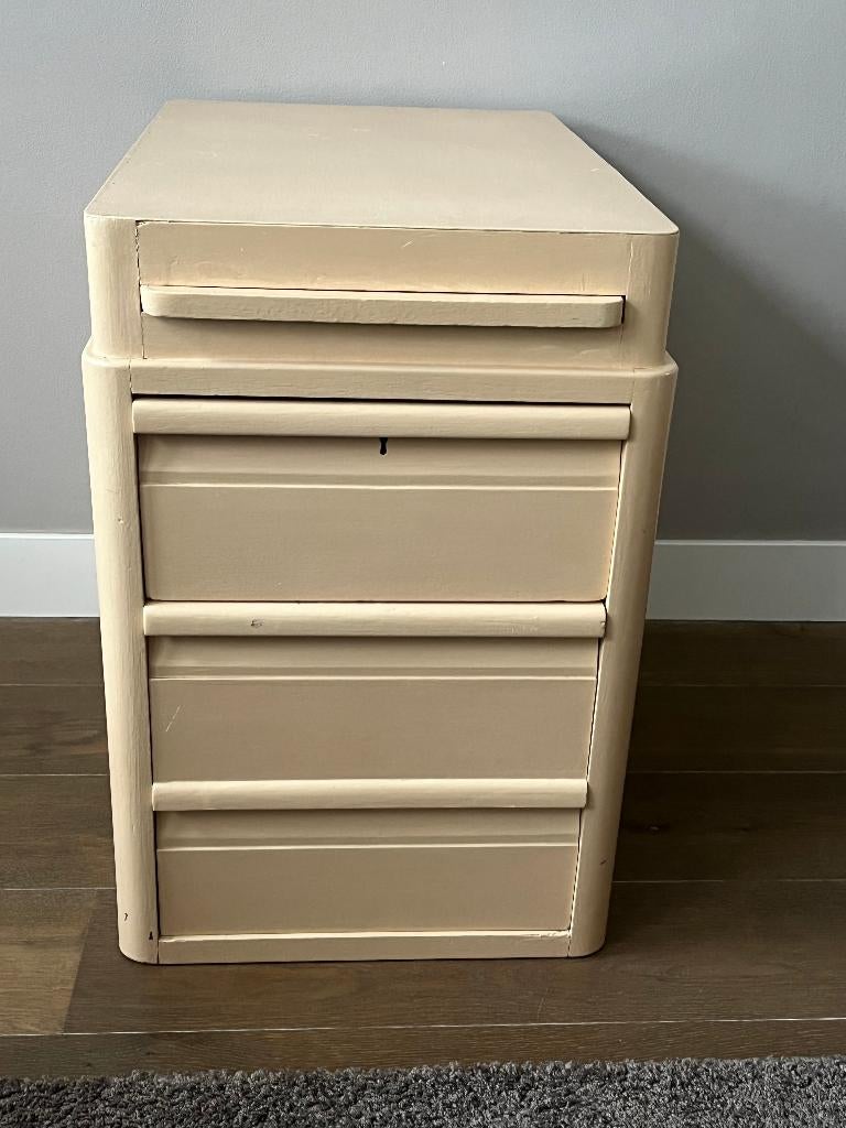 Vintage houten ladekast met zwaluwstaart verbindingen ., Ophalen, Gebruikt, 1 of 2 laden, 50 tot 100 cm