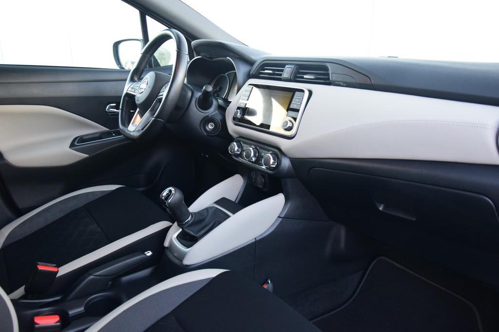 Nissan Micra 1.0 IG-T N-Connecta Carplay/Dab Priv/Glass Airc, Voorwielaandrijving, Euro 6, Wit, Grijs