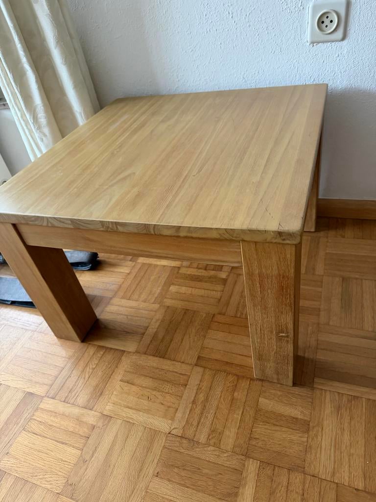 Eiken bijzettafeltje 60x60 x 40 hoog, Ophalen, Minder dan 45 cm, Gebruikt, Vierkant