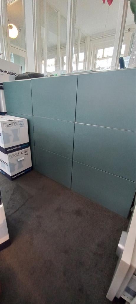 Ikea kast Smastad met 9 vakken - Blauw/groen, Ophalen, Gebruikt