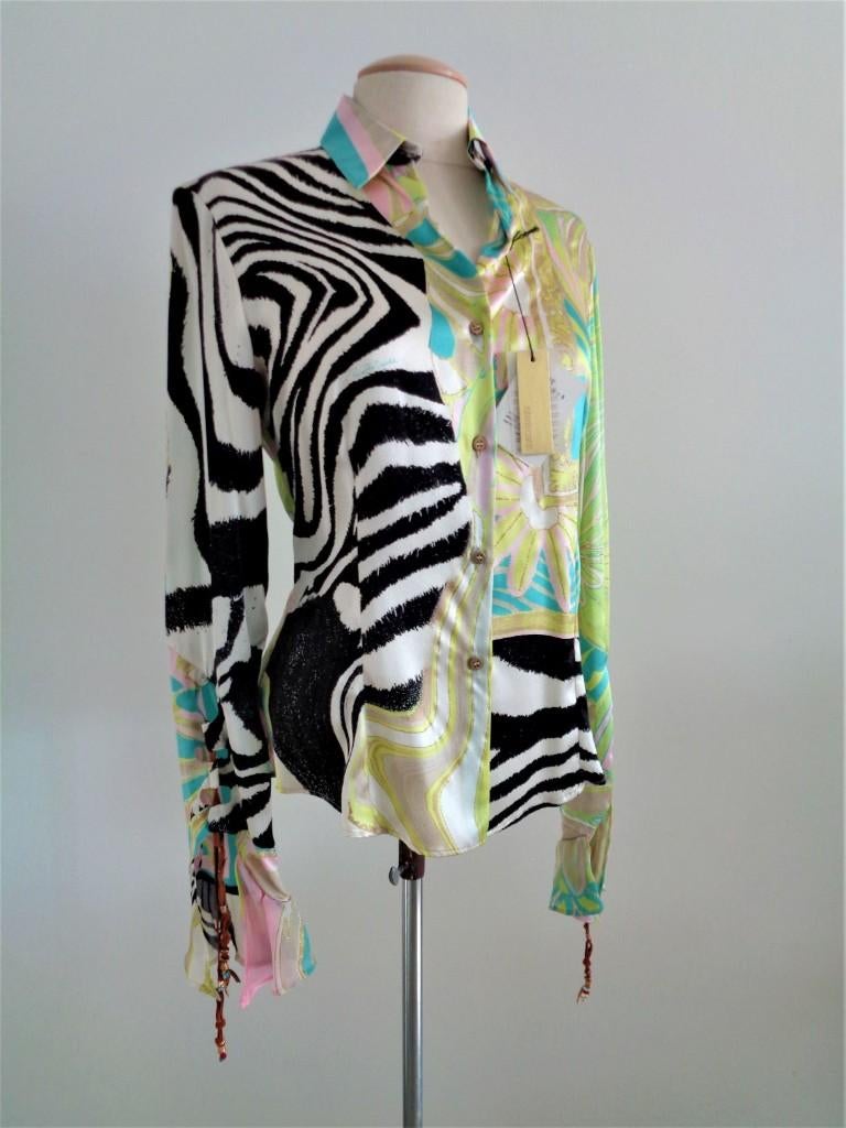 Roberto Cavalli 100% zijden en originele blouse, 36, NIEUW, Overige kleuren, Nieuw, Ophalen of Verzenden, Roberto Cavalli