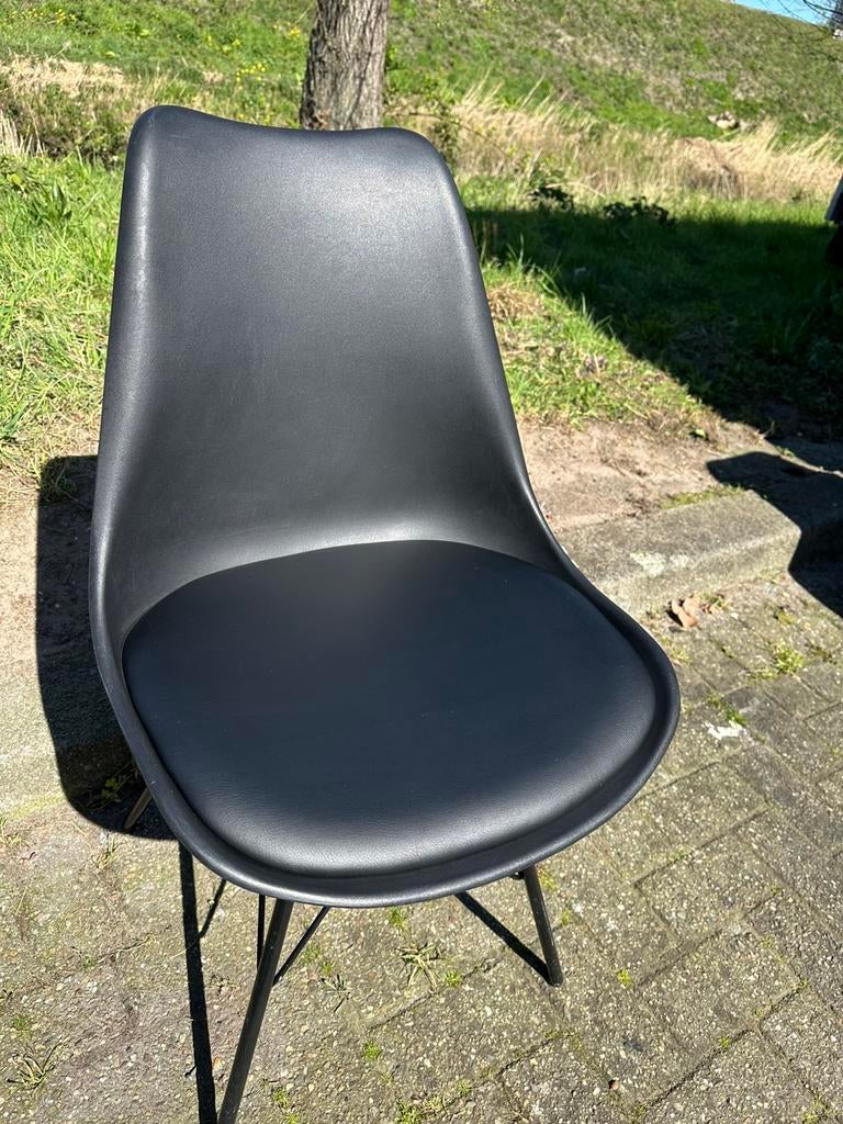 5 Stoelen, Ophalen, Zo goed als nieuw, Zwart, Leer