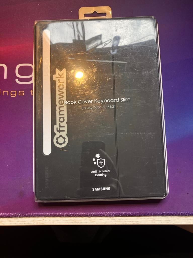 Book Cover Keyboard Slim voor Samsung Galaxy Tab S7/S8, Ophalen of Verzenden, Nieuw, 11 inch, Bescherming voor- en achterkant