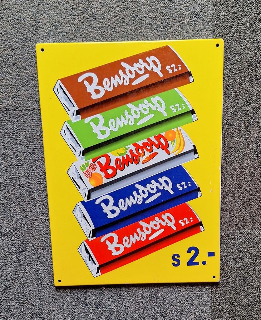 Bensdorp emaille reclamebord, Verzamelen, Merken en Reclamevoorwerpen, Gebruikt, Reclamebord, Ophalen