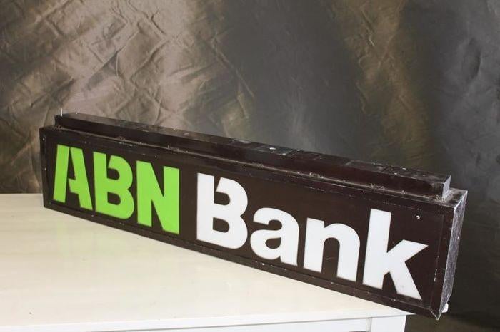 Originele vintage lichtbak van de ABN Bank., Verzamelen, Ophalen, Lichtbak of (neon) lamp