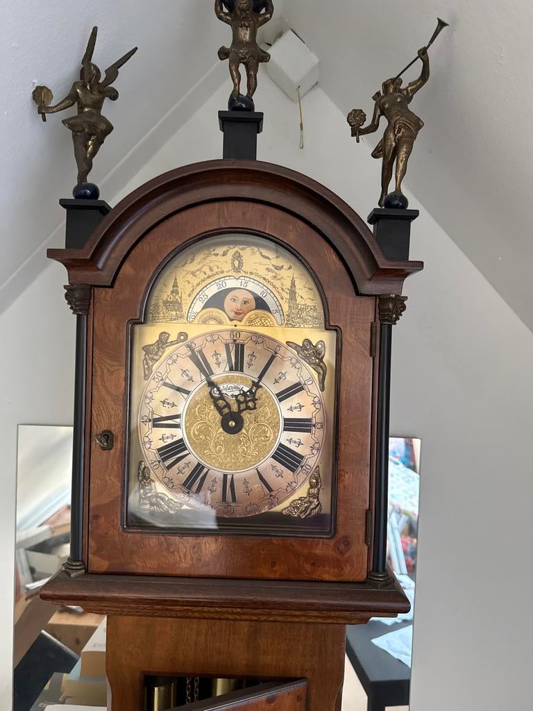 Antieke Warmink Staande Klok met Maanstand, Antiek en Kunst, Antiek | Klokken, Ophalen of Verzenden