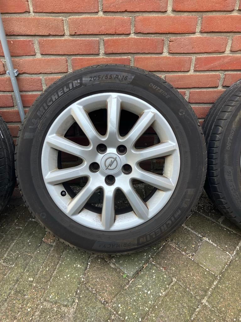 Set van 4 Michelin banden met velgen 205/55 R16, Auto-onderdelen, Banden en Velgen, Ophalen, Gebruikt, 16 inch, Banden en Velgen