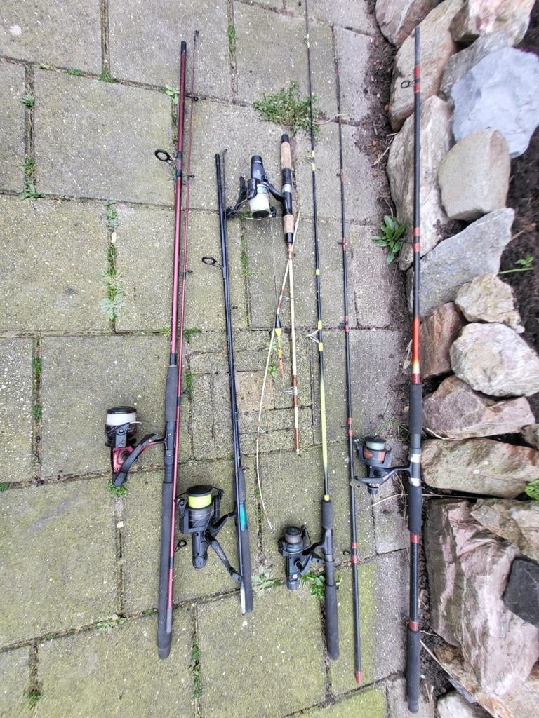 5 x vis werphengel werphengels vishengel vishengels, Ophalen, Gebruikt, Werphengel