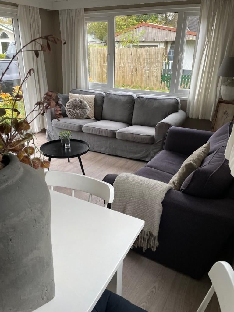 Ikea Ektorp bankstel 3 zits grijs, Huis en Inrichting, Banken | Bankstellen, Ophalen, Gebruikt, Driepersoons, 75 tot 100 cm