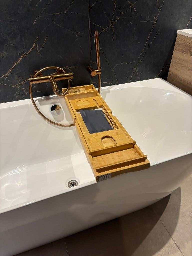 Uitschuifbaar badrek bamboe, Huis en Inrichting, Badkamer | Badtextiel en Accessoires, Ophalen of Verzenden, Nieuw, Bruin