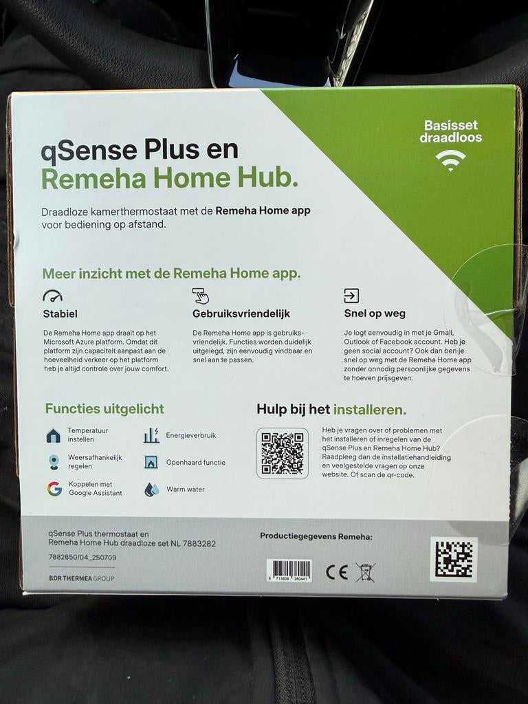 Nieuwe Remeha draadloze thermostaat qSense Plus Home Hub, Ophalen of Verzenden, Slimme thermostaat, Nieuw