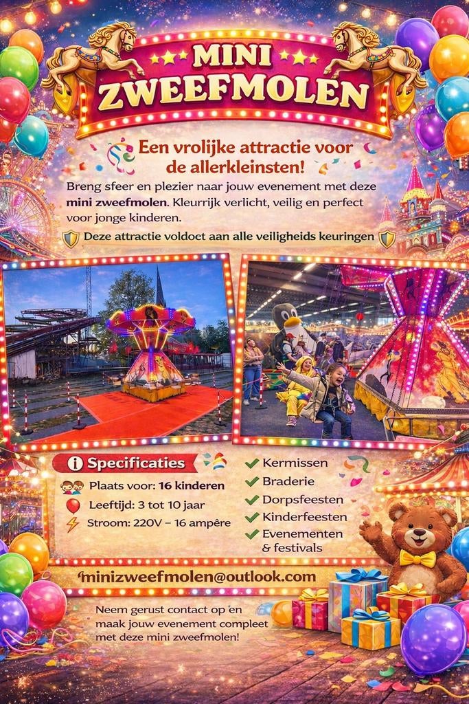 Zweefmolen op uw evenement kermis braderie festival feest, Ophalen