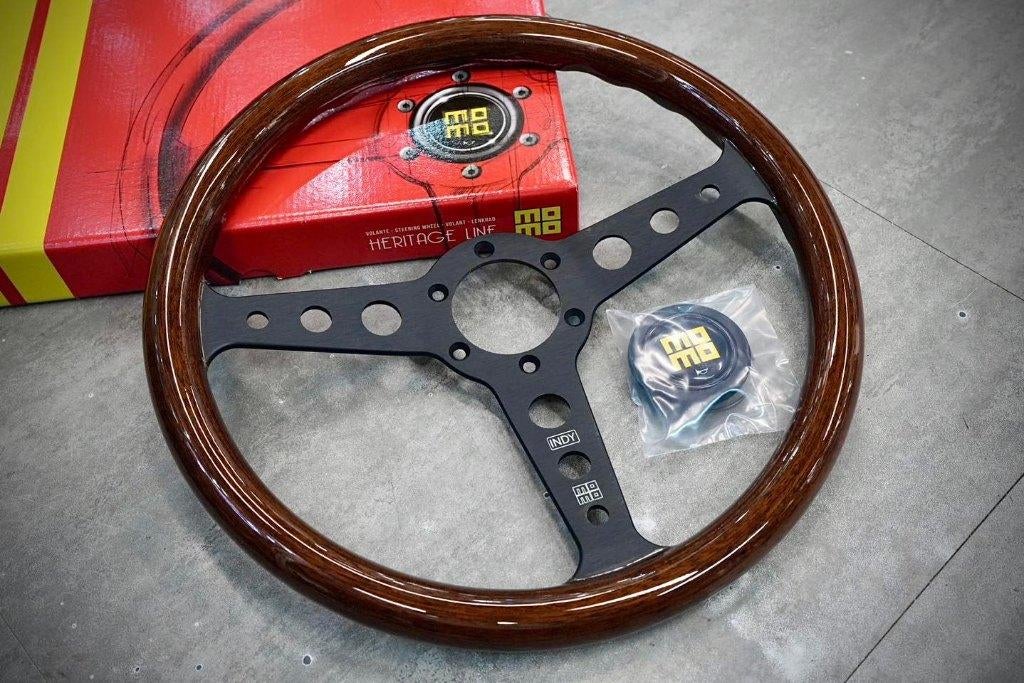 Momo Indy heritage stuur sportstuur 350mm hout zwart, Ophalen of Verzenden