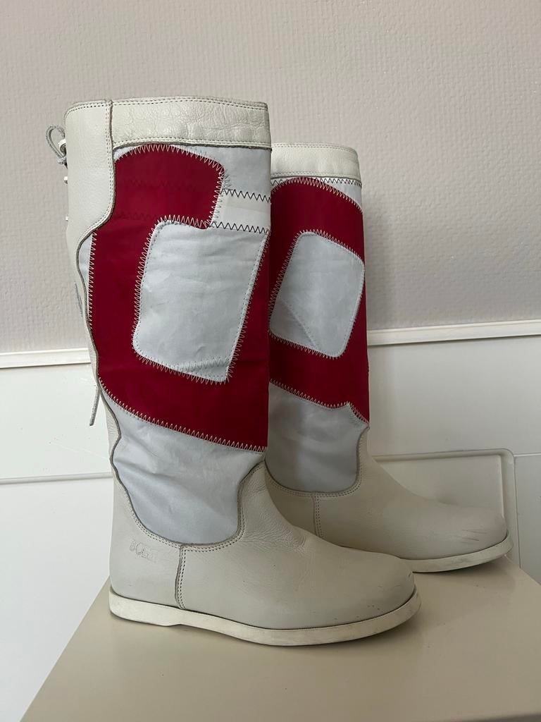 Boeji Dames Laarzen Maat 39 - Wit/Rood, Kleding | Dames, Schoenen, Gedragen, Hoge laarzen, Wit, Ophalen