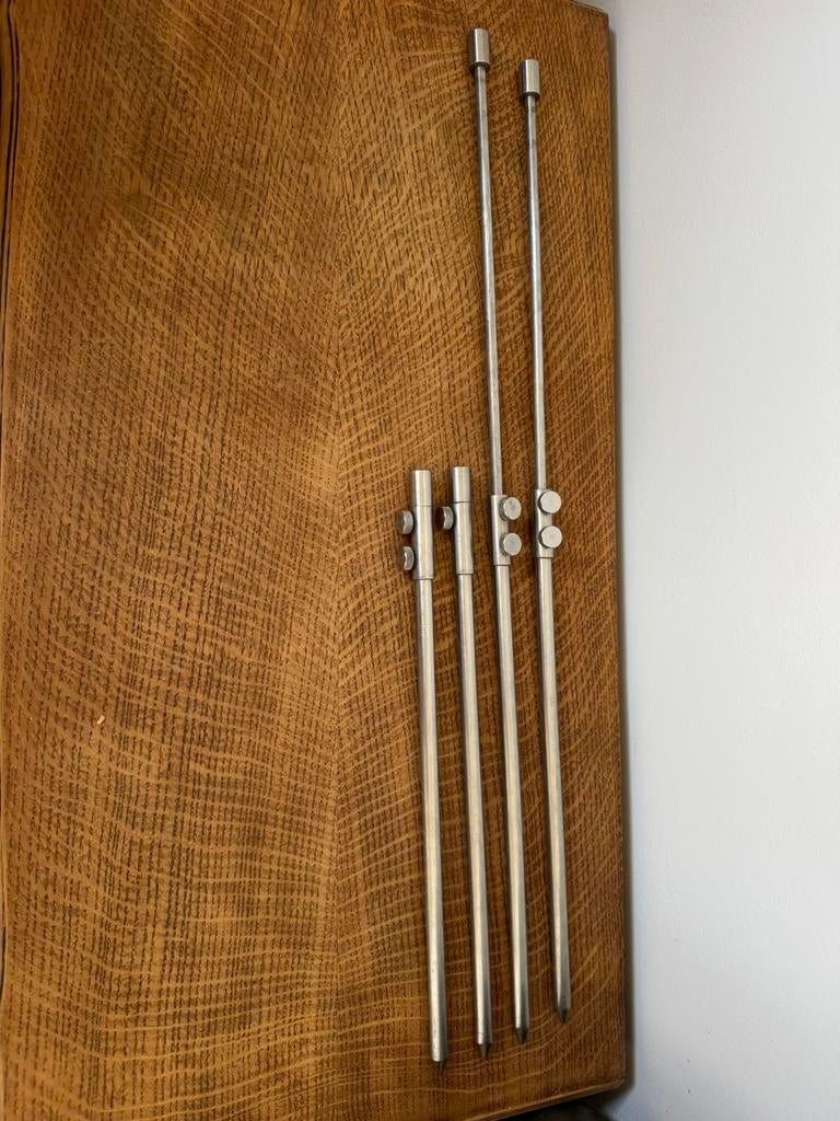 4 RVS banksticks, Watersport en Boten, Hengelsport | Karpervissen, Ophalen, Gebruikt, Overige typen