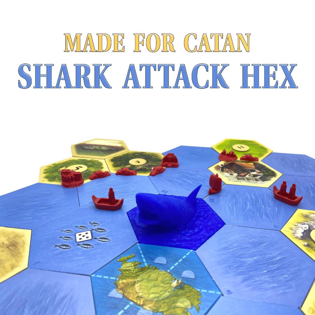 Catan - Shark Attack hex (Color: ”Ocean Blue”), Hobby en Vrije tijd, Gezelschapsspellen | Bordspellen, Verzenden, Nieuw