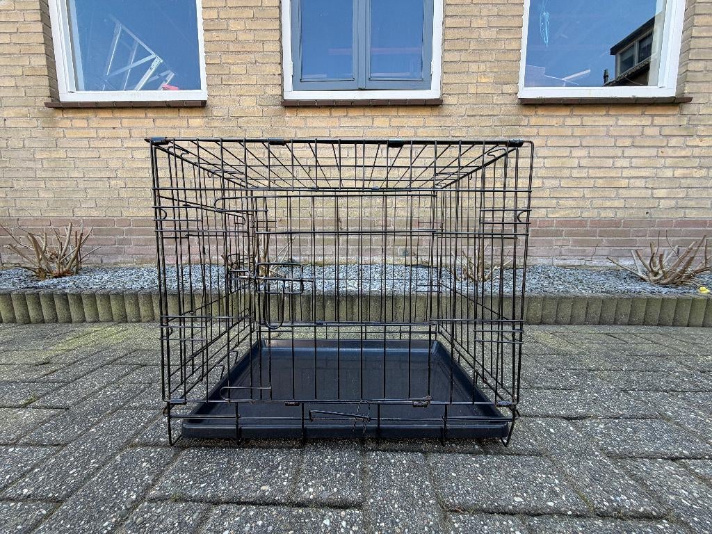 Zwarte bench L60xB44xH53, Ophalen, Gebruikt