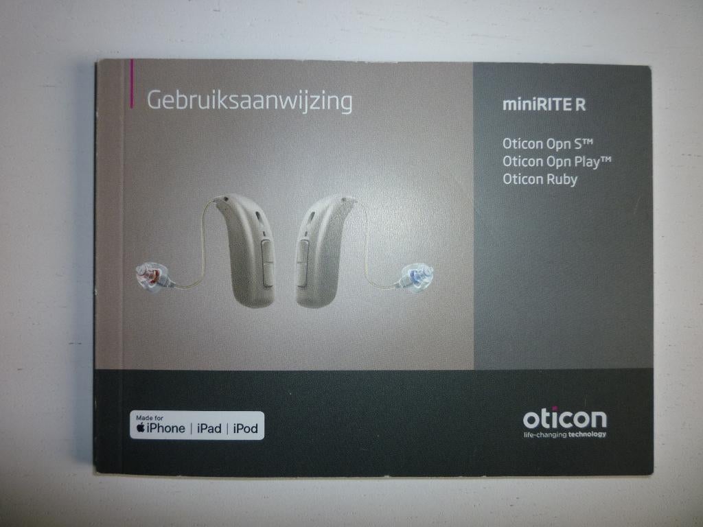 ZGAN Oticon Hoortoestellen Ruby 2 minirite incl accessoires, Diversen, Verpleegmiddelen, Ophalen of Verzenden, Zo goed als nieuw
