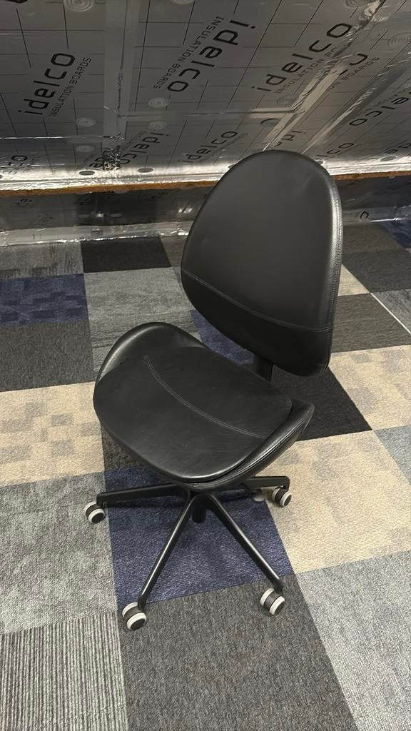 Ikea leren bureaustoel, Ophalen, Gebruikt, Zwart, Bureaustoel