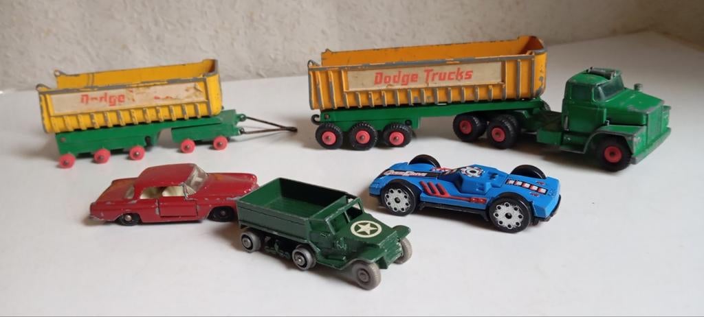 set oude modelauto's Dodge truck met aanhang, Ophalen of Verzenden, Gebruikt, Tractor of Landbouw, Overige merken