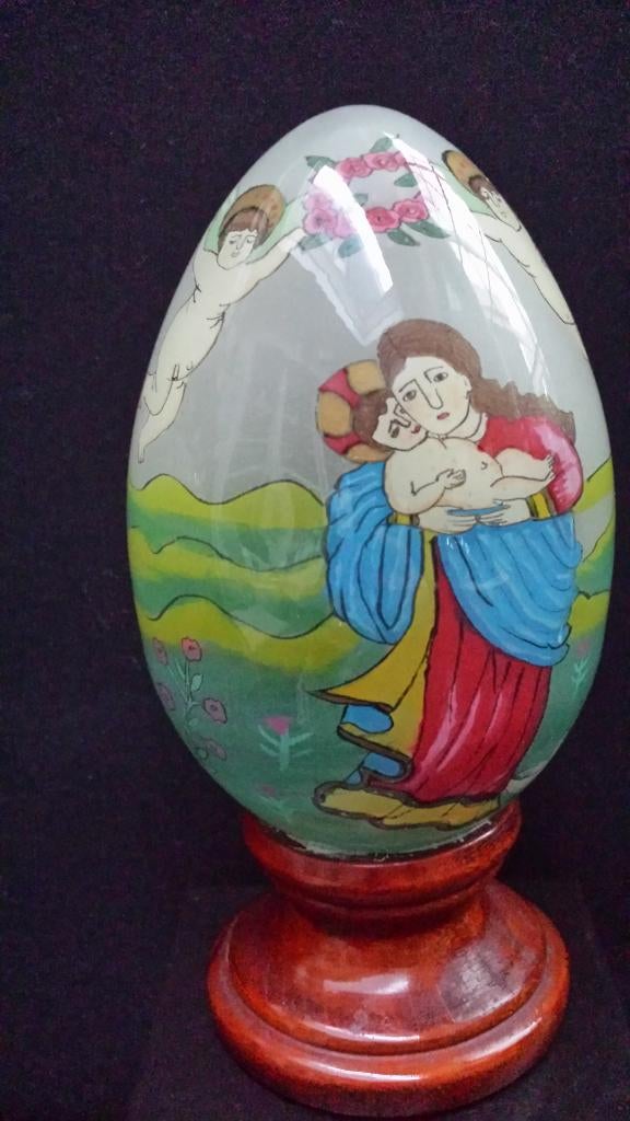 Religieus SIEREI <> Glazen EI “Treasured Visions” 1991 SMC, Antiek en Kunst, Ophalen of Verzenden