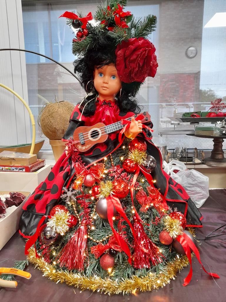 Mooie kerst pop incl verlichting, Ophalen of Verzenden