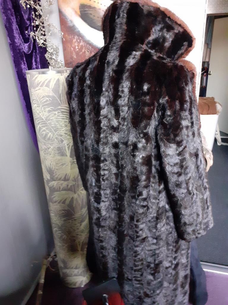Prachtige lange echte bruine mink bontjas bont jas maat M, Ophalen of Verzenden, Zo goed als nieuw, Maat 38/40 (M), Bruin