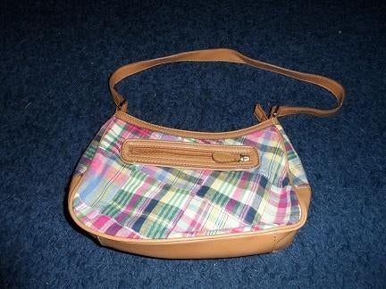 Tassen: Liz Claiborne schoudertas – roze geruit, Sieraden, Tassen en Uiterlijk, Tassen | Damestassen, Zo goed als nieuw, Handtas